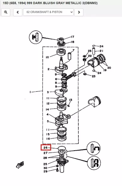 O-Rengas Kampiakselin Stefapesä/O-Ring Yamaha 6-15hv - Yamaha varaosat - 52673 - 1