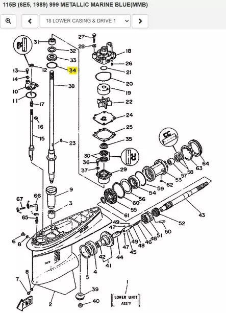 O-Rengas/O-Ring (70E), Yamaha 100-250hv 2-T - Yamaha osat perämoottoreille - 50393 - 1