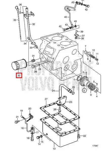 Öljynsuodatin/Oil Filter Volvo Penta D1, MD2010, MD2020 - Sisäperämoottorin osat - 51043 - 1