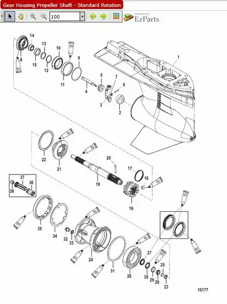 Perän Tiivistesarja/Seal Kit Gearcase Mercury Verado 135-300 hv - Perämoottorin tarvikeosat - 43353 - 2
