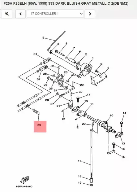 Pidin Kaukosäätökaapeli/Clamp Cable Yamaha - Yamaha muut - 6223 - 2
