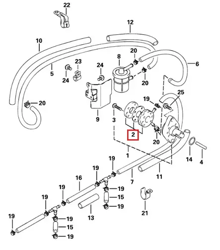 Polttoainepumpun Kalvosarja/Diaphragm Set Evinrude/Johnson 9.9-70hv 4-T 5030699 - Evinrude/Johnson osat perämoottoreille - 51073 - 1