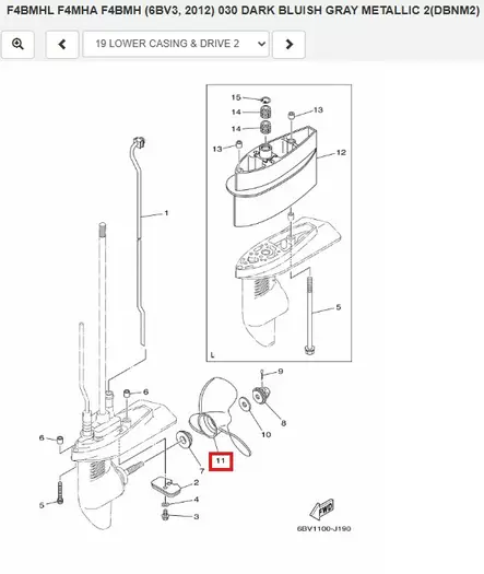 Potkuri/Propeller BA 7-1/4 X 6-1/2 Yamaha 4-6hv - Varaosat ja lisävarusteet - 52583 - 1