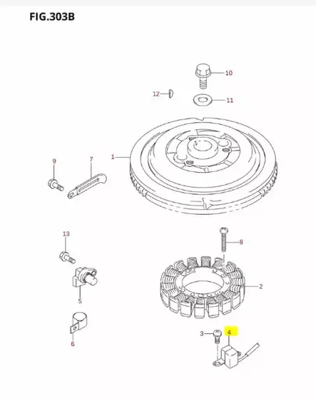 Pulssipuola/Ignition Timing Coil Pulse Suzuki DF40-DF140 4-Tahti - Perämoottorin Sähköosat - 42843 - 2