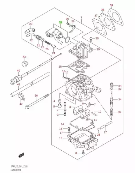 Sähköryyppy/Starter Assy Suzuki DF9.9 DF15 - Perämoottorin Sähköosat - 41483 - 2