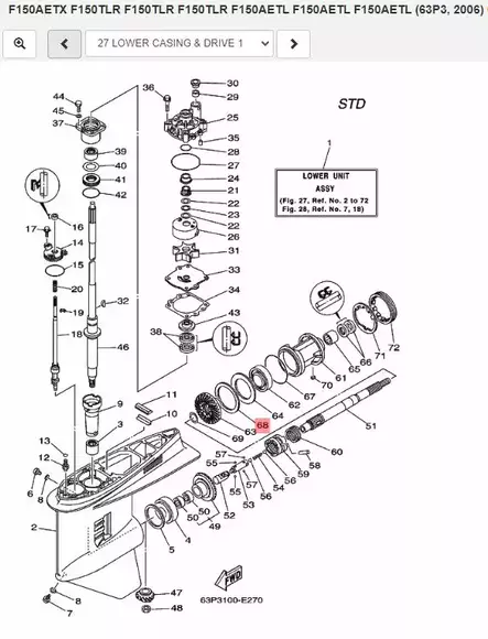 SHIM (T:0.18MM)/Välilevy Yamaha Lower Casing & Drive - Yamaha muut - 41883 - 2