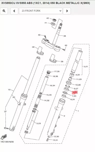 Stefa Etuhaarukka/Fork Seal Oil Yamaha Moto - Yamaha Moto - 25123 - 2