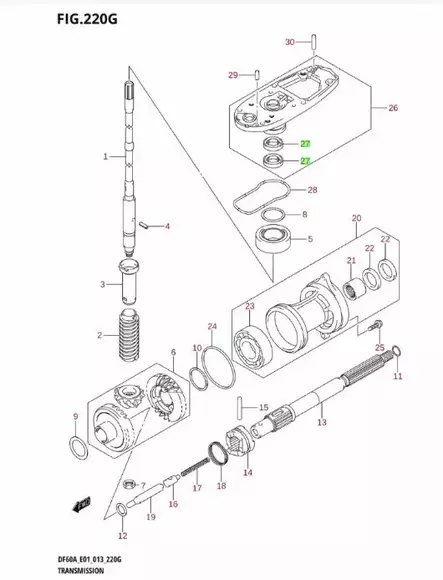 Stefa Pystyakseli/Oil Seal 17x32x6 Suzuki DT40 DF40 DF50 DF60 - Suzuki osat perämoottorille - 43533 - 2