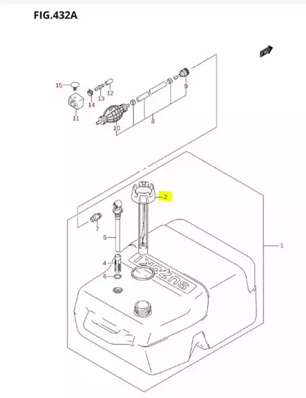 Tankkimittari/Cap Assy Fuel Tank Suzuki - Suzuki osat perämoottorille - 42833 - 2
