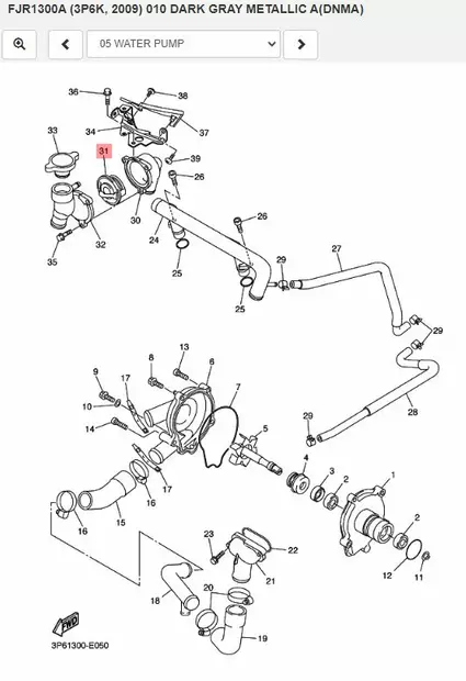 Termostaatti/Thermostat Yamaha Moto YZF-R1 FJR1300A YZF750R - Yamaha Moto - 20073 - 2