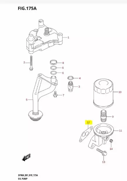 Tiiviste Adapterilevy Öljynsuodatin/Gasket Adapter Case Suzuki DF70-DF90 - Suzuki osat perämoottorille - 42953 - 2