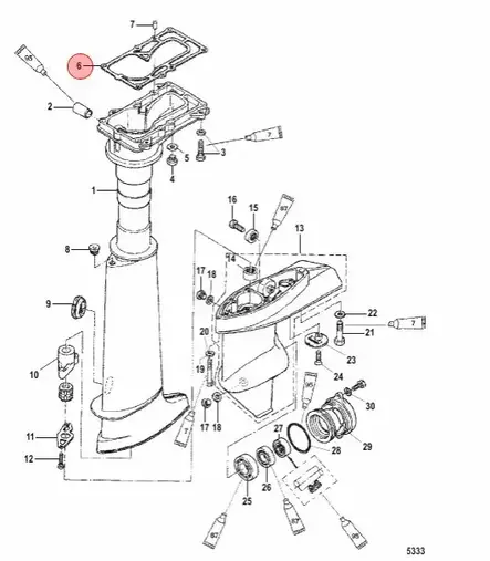 Tiiviste/Gasket Driveshaft Housing Mercury/Tohatsu 4-5hv 2-Tahti 16115 - Mercury/Mercruiser osat - 41023 - 2