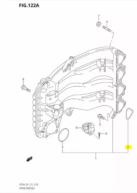 Tiiviste/Gasket Intake Manifold Suzuki DF70A-DF90A - Suzuki osat perämoottorille - 42943 - 2