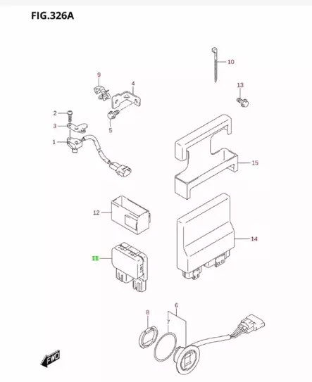 Trimmirele/Relay Assy PTT DF15-DF350 Suzuki Engine Control Unit - Suzuki osat perämoottorille - 40383 - 2
