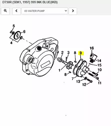 Vesipumpun Kotelon Tiiviste/Gasket Housing Cover Yamaha Moto DT50 TZR50 - Yamaha Moto - 27163 - 2
