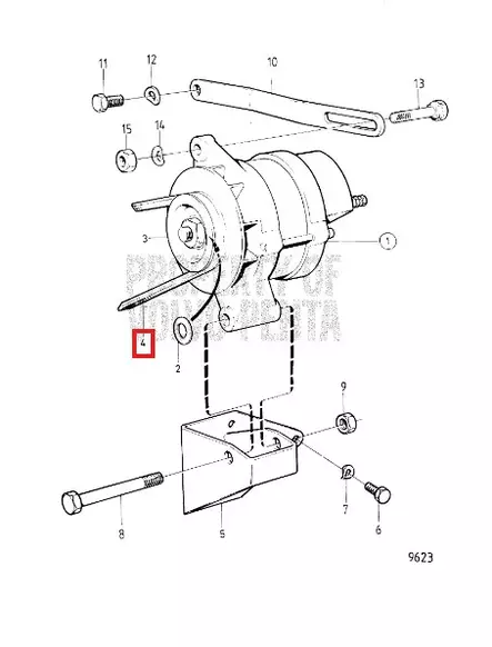 Vetohihna/Laturin Hihna Volvo Penta B21 B23 B25 MD22 AQ120B-AQ171C - Sisäperämoottorin osat - 51063 - 1