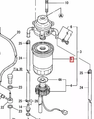 Yanmar Fuel Filter Polttoainesuodatin 4J3-TE/-4JH4-TE - Yanmar moottorin alkuperäisosat - 33703 - 2