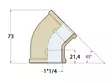KULMA 45° PRONSSI 1'1/4 NAARAS/NAARAS - Läpiviennit, letkuliitos ja sulkuhanat - M9515015233 - 3