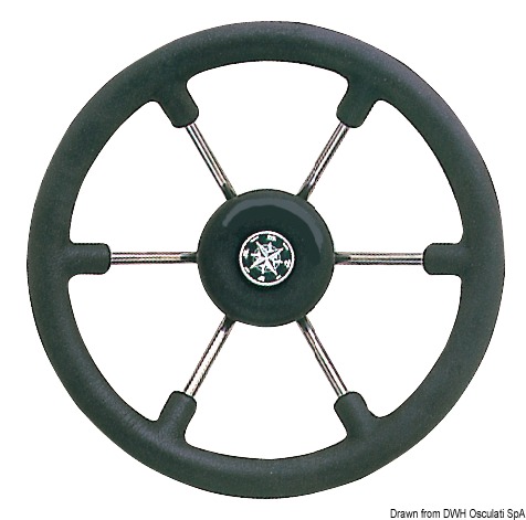 Osculati SS steering wheel black 340 mm - Ohjaustarvikkeet - D404603 - 1