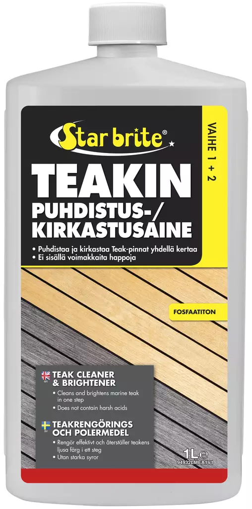 Star brite One Step Teak Cleaner & Bright Puhd./kirk. 1L - Öljytarvikkeet veneisiin - D259563 - 1