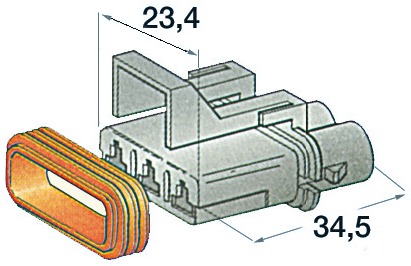 Vesitiivis sähköliitin 3johto naaras - Venesähkön asennustarvikkeet - D134963 - 1