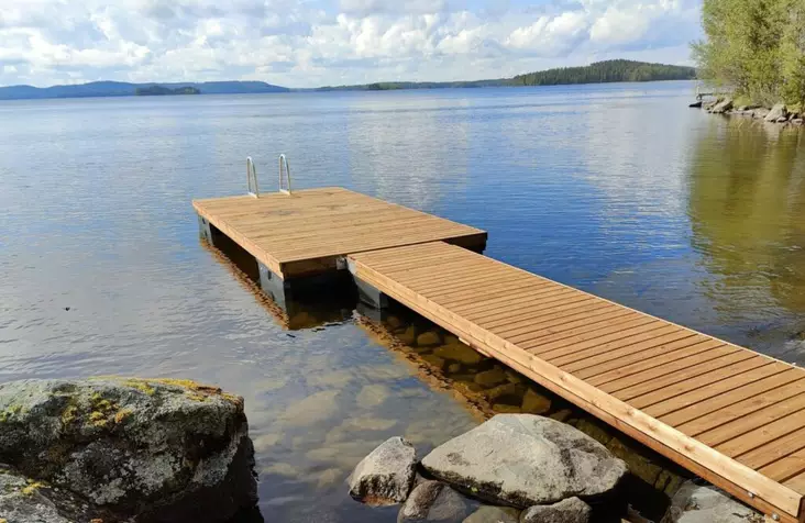 Laituri Savorak Sauna 3: 7,8m (Jami) + 3,91 silta ruskea - Muoviponttonilaiturit - 50924 - 1