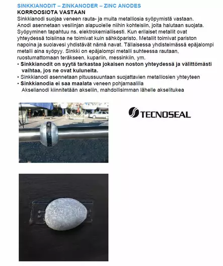 Sinkkianodi Akseliin 45mm - Anodit perä- ja sisäperämoottoreille - 1634 - 2