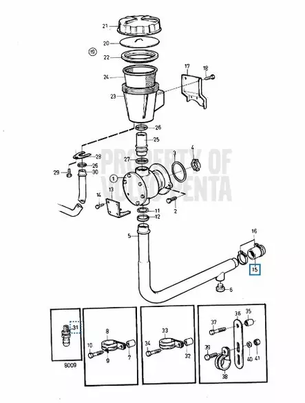 Letku/Hose Volvo Penta AD41/DP/SP/TAMD Jäähdytys - Sisäperämoottorin Jäähdytys - 39374 - 2