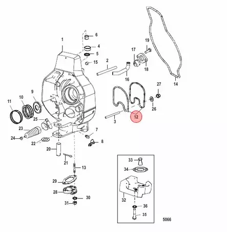 Tiiviste pakoputki Alpha1/Gen2 Seal Rubber Without Tabs - Mercury/Mercruiser osat - 40854 - 2
