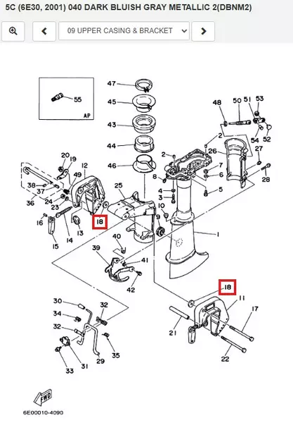 Aluslevy/Washer Plate (6E0) Bracket Yamaha 4C 4AC 4AS 5C 5CS - Varaosat ja lisävarusteet - 52594 - 1