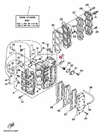 Anodi Yamaha lohkoon 25Q 40H 50D 75A 80A 90A - Yamaha sinkkianodit - 34694 - 2