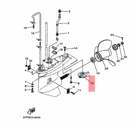 Eväsinkki TAB-TRIM Yamaha F70 F80 F90 F100 - Yamaha sinkkianodit - 6004 - 2