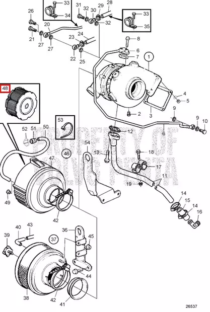 Ilmansuodatin/Air Filter D3 31 41 Volvo Penta Diesel (Uudempi malli) - Sisäperämoottorin osat - 51064 - 1