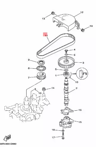 Jakohihna V-Belt Yamaha F9.9C F15A - Yamaha jakohihnat - 13394 - 2