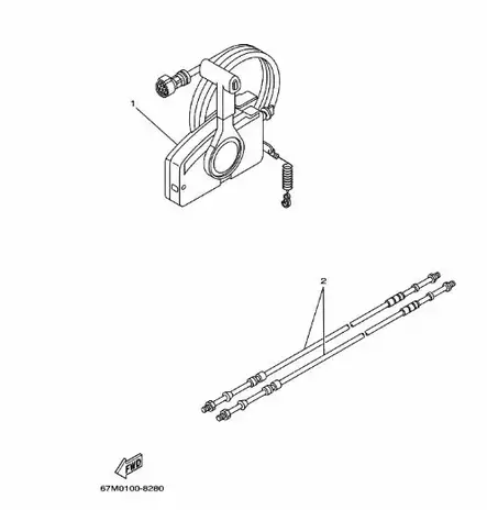 Kaukosäätökaapeli C2 8" 2,40m Yamaha - Kaukosäätökaapelit - 39574 - 2