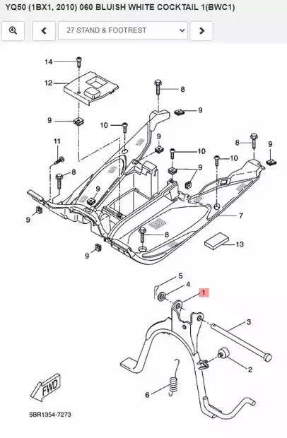 Keskiseisontatuki/Stand Main Yamaha Moto - Varaosat ja lisävarusteet - 17454 - 2