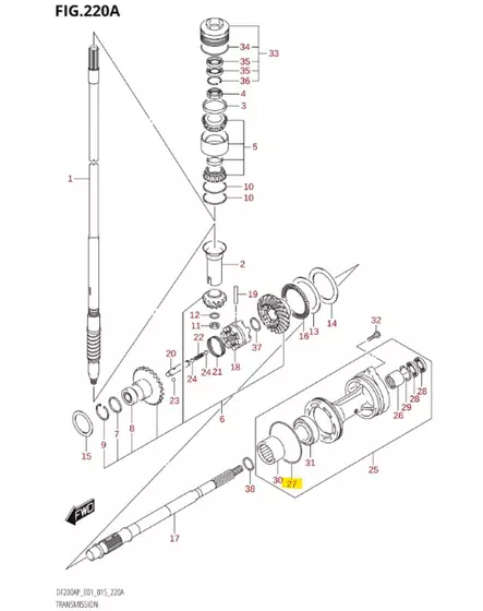 O-Rengas Laakeripukki/O-Ring DF150-DF300 Suzuki - Varaosat ja lisävarusteet - 50404 - 1