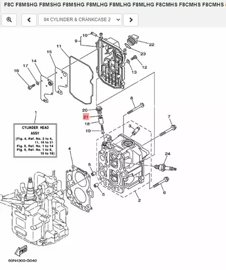O-Rengas/O-Ring (6G8) Cylinder & Crankcase Yamaha - Yamaha muut - 7254 - 2