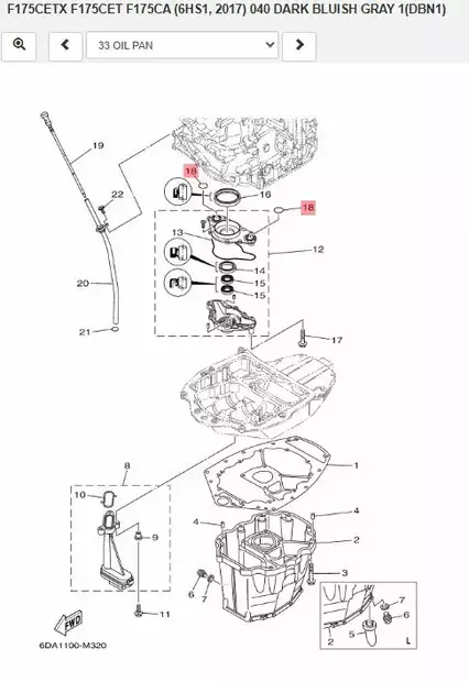 O-Rengas Öljypumppuun/O-Ring (F22) Yamaha F150-F250hv - Yamaha muut - 31414 - 2