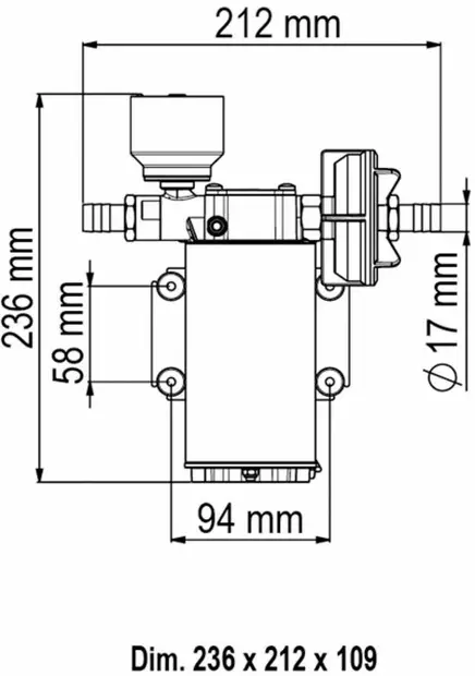 PAINEVESIPUMPPU UP6/E 26L/MIN - Käymälät ja septipumput veneisiin - M9515005654 - 2