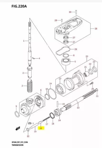 Pin Push/Clutch Pin Suzuki Transmission - Suzuki osat perämoottorille - 42854 - 2