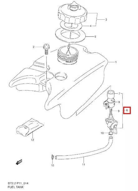 Polttoainehana/Cock Assy Fuel Suzuki DT2.2 - Suzuki osat perämoottorille - 50994 - 1