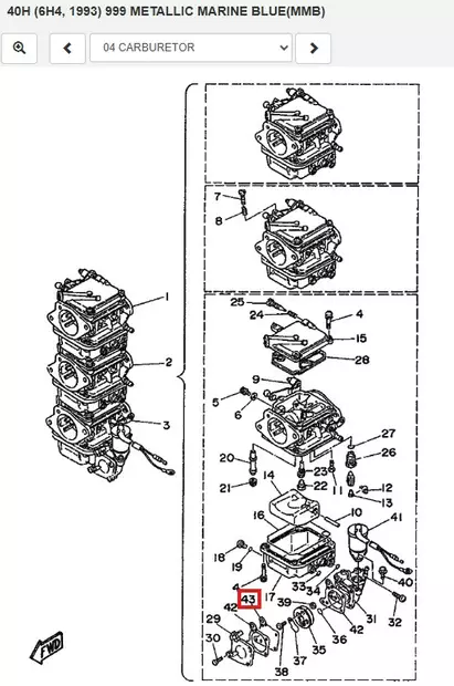 Polttoainepumpun Kalvo/Diaphragm Yamaha 25Q 40H (40HM0/40HR0 MODEL) 50D - Varaosat ja lisävarusteet - 52584 - 1
