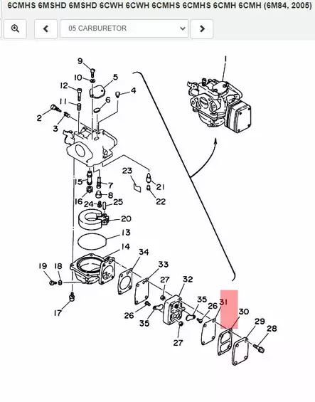 Polttoainepumpun Kalvo Yamaha MALTA 3A/6C/D/8C/J/N - Yamaha muut - 6164 - 2