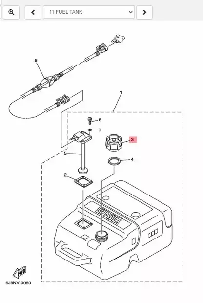 Polttoainesäiliön Korkki 12L/24L Irtotankkiin/Cap Assy Yamaha - Yamaha muut - 34284 - 2