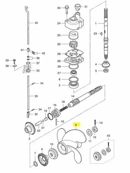 Potkuri/Propeller 9.25 x 9" Tohatsu/Niss - Potkurit - 39244 - 2