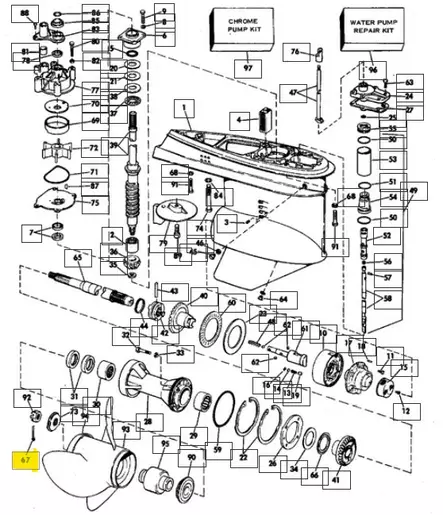 Saksisokka Potkuriakseli/Cotter-Pin Evinrude 40-140hv - Evinrude/Johnson osat perämoottoreille - 50374 - 1