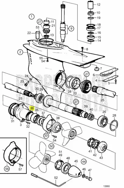 Sisärengas/Inner Ring Volvo Penta 280DP - Sisäperämoottorin osat - 42934 - 2