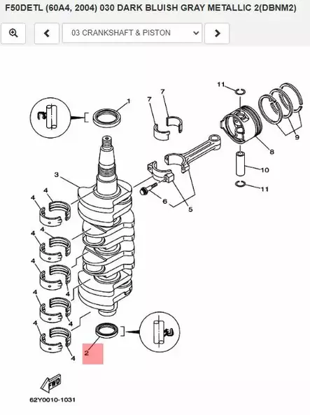 Stefa Kampiakseli (alempi)/Oil Seal 35X47X6 Yamaha F20-F70 - Yamaha muut - 18854 - 2