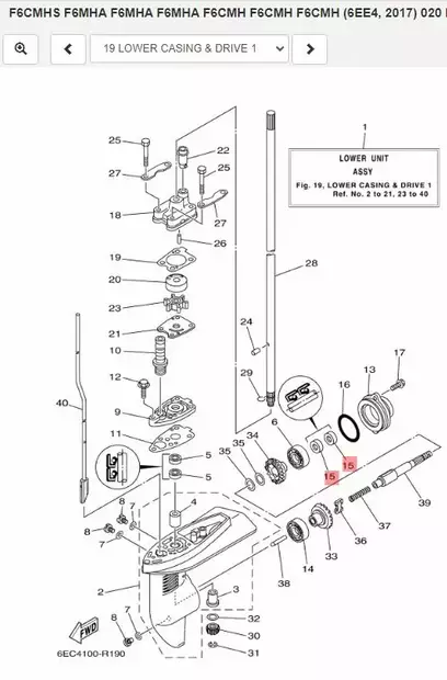 Stefa/Oil Seal Potkuriakseli (13+22+7) F2.5B F4B F5A F6C - Yamaha muut - 29534 - 2